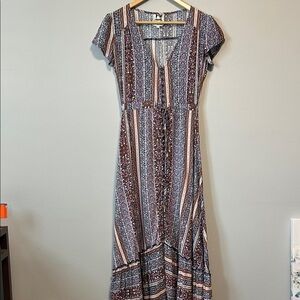 Jaase Boho Cottagecore Prairie Coastal Cowgirl Maxi Dress XS